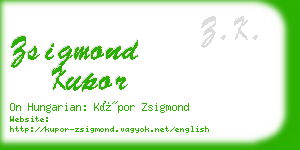 zsigmond kupor business card